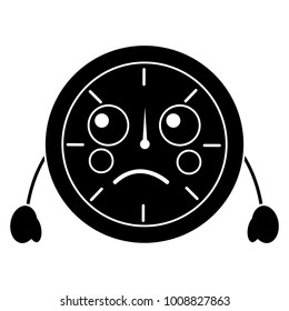 sad clock kawaii icon image 