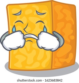 Sad of colby jack cheese cartoon mascot style