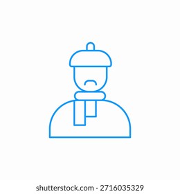 sad cold winter depressed icon sign vector