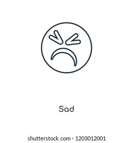 Sad concept line icon. Linear Sad concept outline symbol design. This simple element illustration can be used for web and mobile UI/UX.