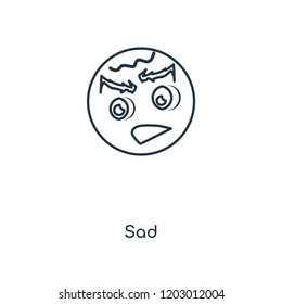 Sad concept line icon. Linear Sad concept outline symbol design. This simple element illustration can be used for web and mobile UI/UX.