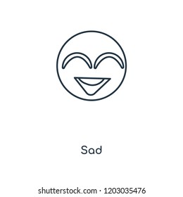 Sad concept line icon. Linear Sad concept outline symbol design. This simple element illustration can be used for web and mobile UI/UX.