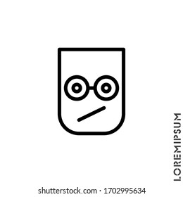Sad and Confused Emotion Icon Vector Illustration. Outline Style. 