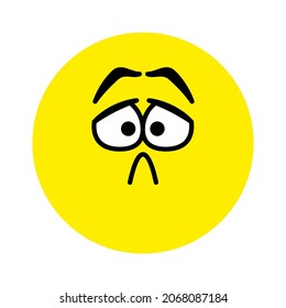 Sad confused face. Emoji icon vector. Emoticon sign. Vector illustration.