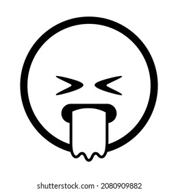 Trauriges, verwirrtes Gesicht mit negativen Emotionen. Vektorsymbol-Abbildung.
