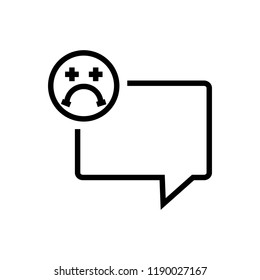 sad conversation speech bubble icon