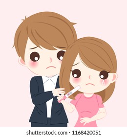 sad couple looking at a negative pregnancy test