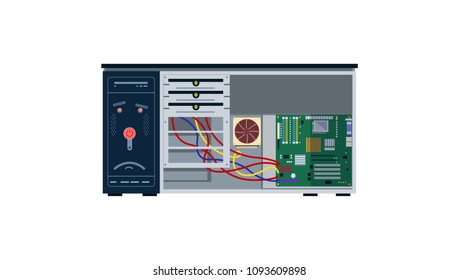 Sad CPU  insolated vector illustration