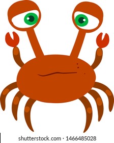 Cangrejo triste, ilustración, vector sobre fondo blanco.
