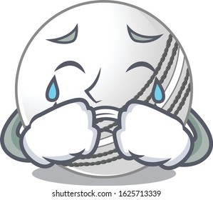 Sad of cricket ball cartoon mascot style