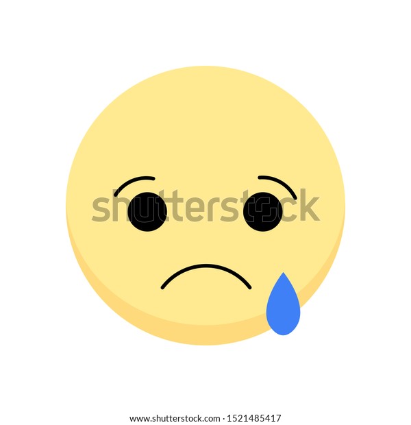 Sad Cry Emoticon Facebook Sad Cry Stock Vector (Royalty Free) 1521485417