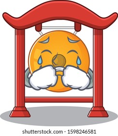 Sad Crying chinese gong Scroll cartoon character design
