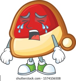 Sad Crying christmas hat cookies cartoon character design style
