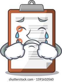 Sad Crying clipboard Scroll cartoon character design