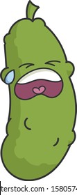 Sad Crying Dill Pickle Cartoon