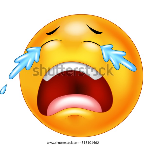 Sad Crying Emoticon Smiley Face Character Stock Vector (Royalty Free ...