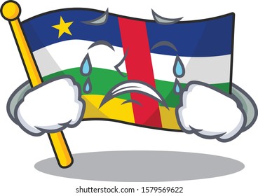 Sad Crying flag central african mascot cartoon style