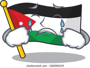 Sad Crying flag jordan mascot cartoon style