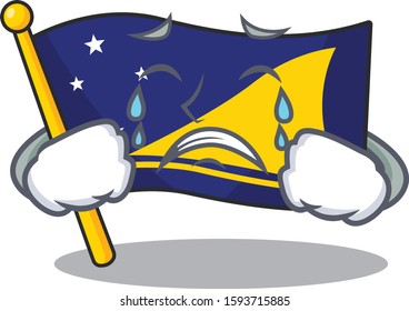 Sad Crying flag tokelau Scroll cartoon character design