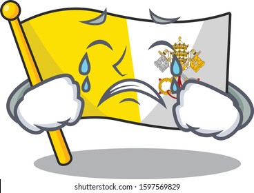Sad Crying flag vatican city Scroll cartoon character design