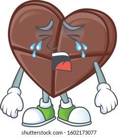 Sad Crying gesture chocolate bar love cartoon character style