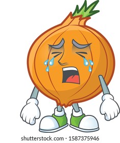 Sad Crying gesture shallot cartoon character style