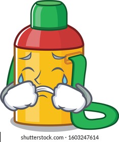 Sad Crying Kids Water Bottle Scroll Cartoon Character Design