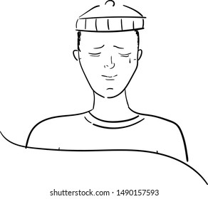 Sad crying person, bad mood
