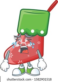 Sad Crying santa socks cartoon character design style