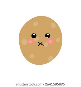 Sad crying, silent Potatoes expressions of cartoon illustrations. cute and adorable emoticons of fruits and vegetables style
