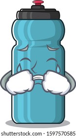 Sad Crying Water Bottle Scroll Cartoon Character Design