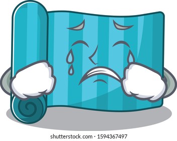 Sad Crying yoga mattress Scroll cartoon character design