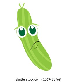 Sad cucumber cartoon image. Vector illustration design