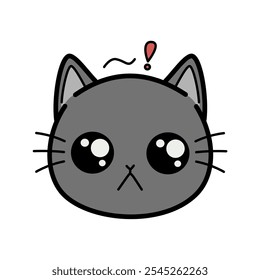 sad cute cat On white background