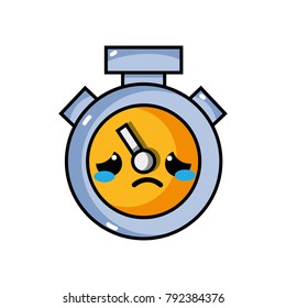 sad and cute chronometer object kawaii