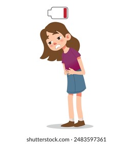 sad cute kid girl tired low energy
