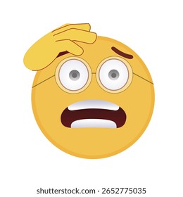 sad cute social media Emoji faces sticker design, Emoticon icon vector 