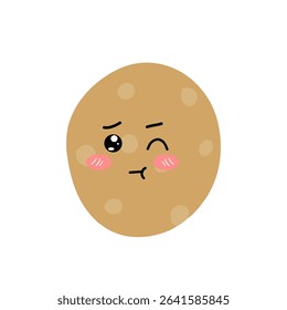Sad, cute, wink Potatoes expressions of cartoon illustrations. cute and adorable emoticons of fruits and vegetables style