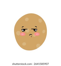 Sad, cute, wink Potatoes expressions of cartoon illustrations. cute and adorable emoticons of fruits and vegetables style