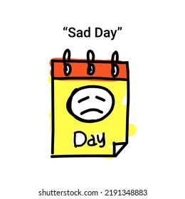 día triste. un sencillo diseño de calendario para celebrar el triste día. puede utilizarse para pegatinas o elementos de diseño de afiches