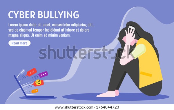 Sad Depressed Young Woman Girl After Stock Vector (Royalty Free) 1764044723