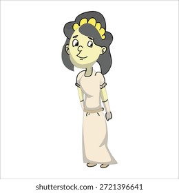 Triste ou desapontado noiva de pé olhando para baixo ilustração vetor