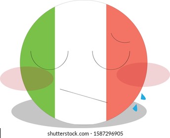 Sad Disappointed Italian Flag Emoji Italian Stock Vector Royalty Free 1587296905