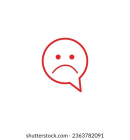 Sad, disgruntled smile icon pictogram 