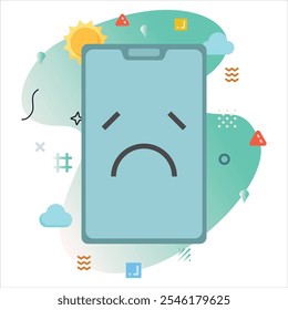 Triste consternada expresión emoji