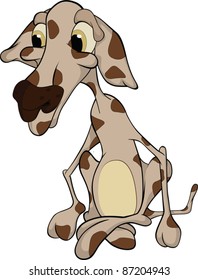 Sad dog. Cartoon