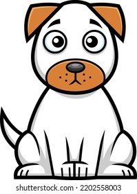 Sad Dog Cartoon Character. Vector Hand Drawn Illustration Isolated On Transparent Background
