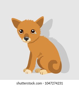 Sad Dog Story. Vector Illustration Of Cute Sad Dog Or Puppy. Sick Dog With Splinting Leg. Veterinary Theme. Dog Dropped Of At Shelter.