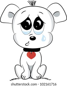 Sad dog. Vector illustration.