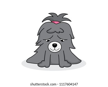 Sad dog vector illustration